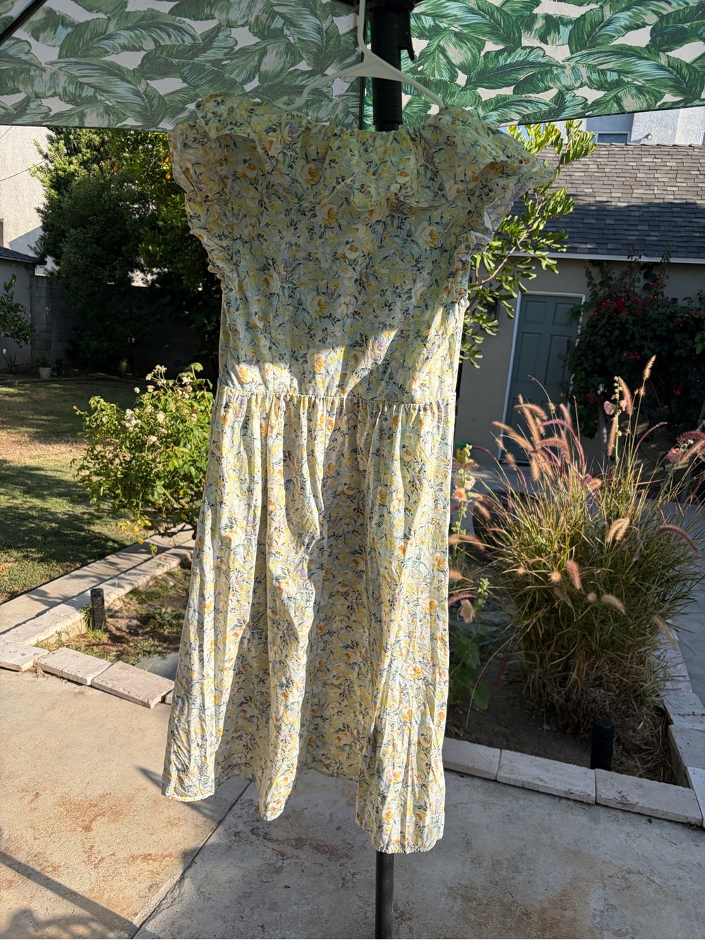 o.p.t. Pastel Yellow Floral Midi Dress